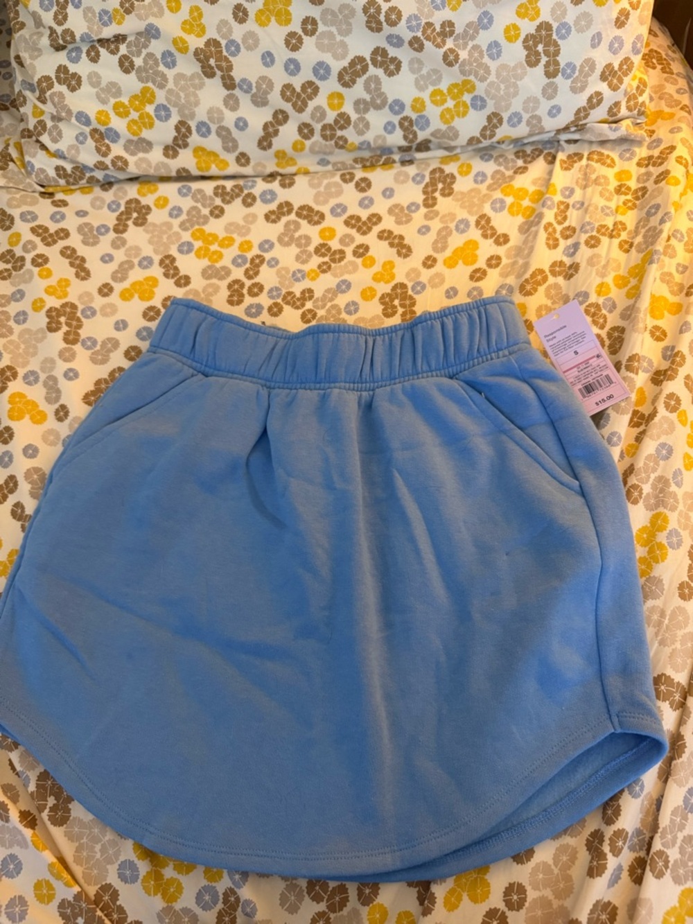 Wild Fable Light Blue Sweat Skirt with Elastic Waist